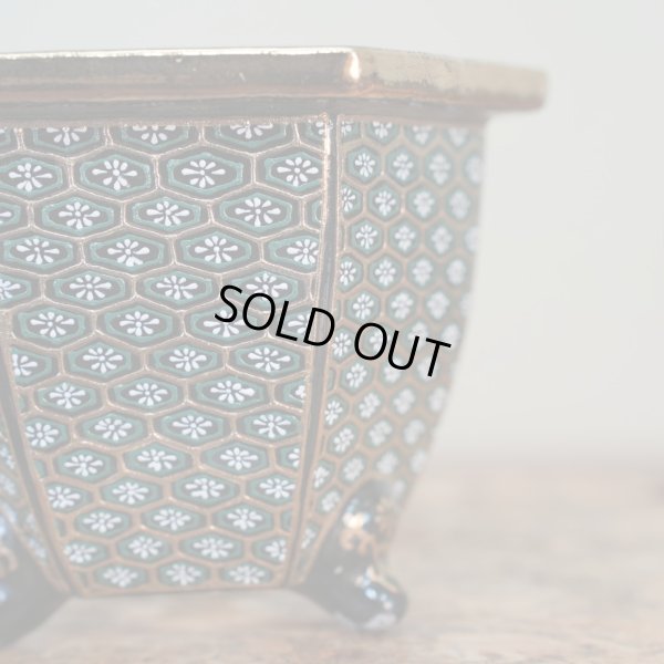 画像2: 万年青鉢 / 六角 / 加茂黒 / ワイドサイズ / （5.0号）A-188