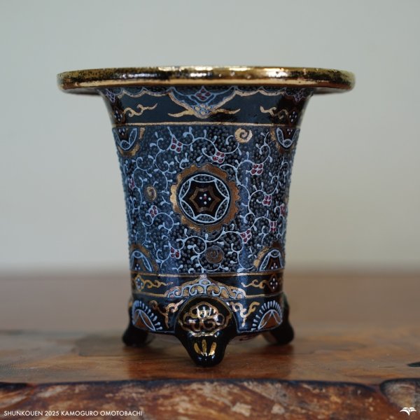 画像1: 加茂黒 / 万年青鉢 /（3.8号）A-183