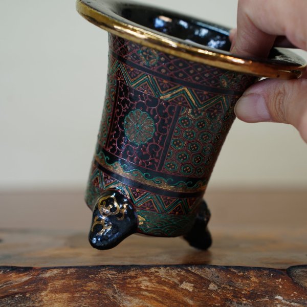 画像3: 加茂黒 / 万年青鉢 /（3.8号）A-179