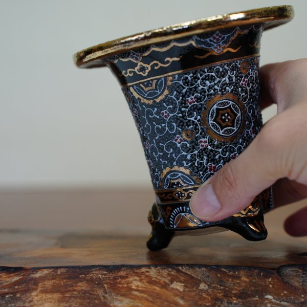 画像5: 加茂黒 / 万年青鉢 /（3.8号）A-183