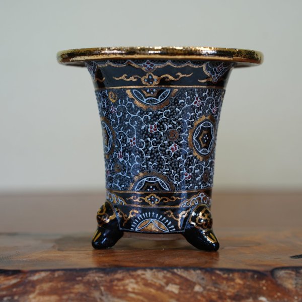 画像2: 加茂黒 / 万年青鉢 /（3.8号）A-183